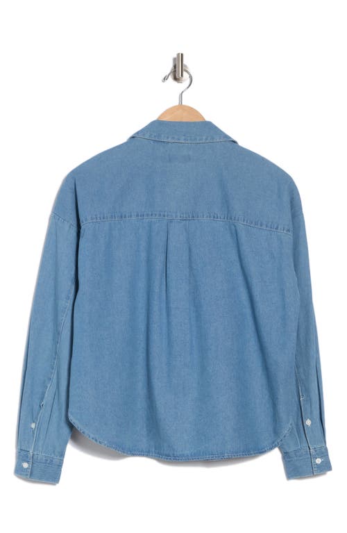 Ichi Denim Button-up Shirt In Light Blue Washed