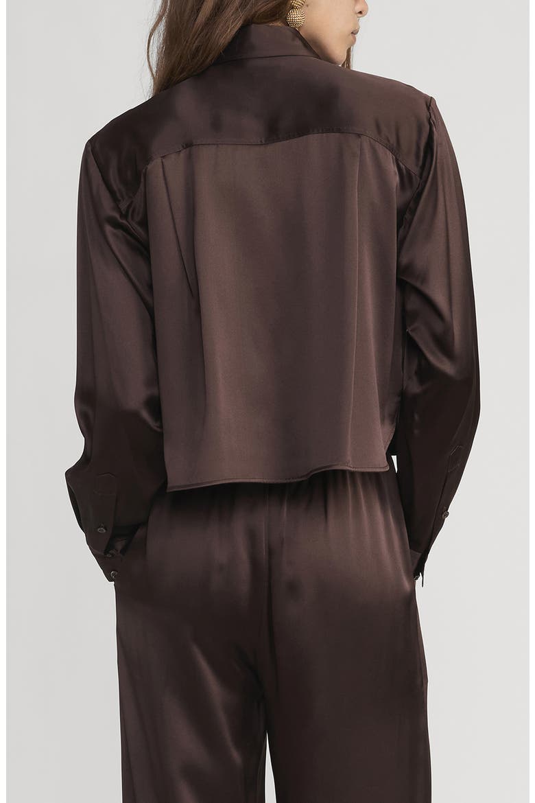 Charles Silk Button-Up Shirt, Alternate, color, AMERICANO