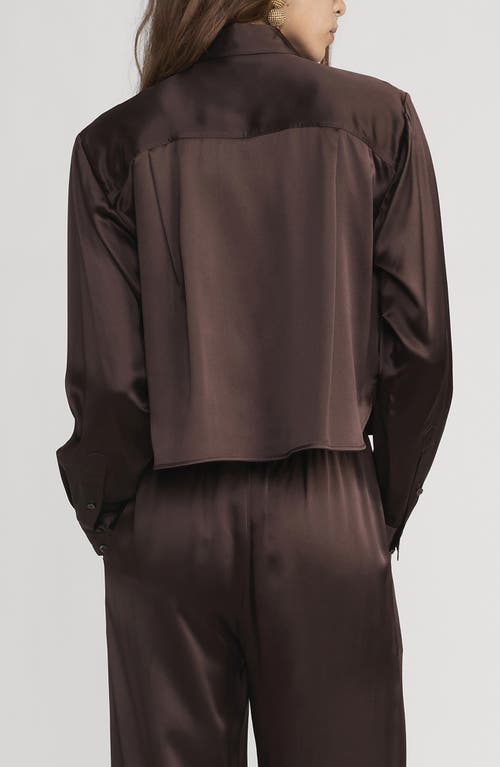Frame Charles Silk Button-up Shirt In Brown