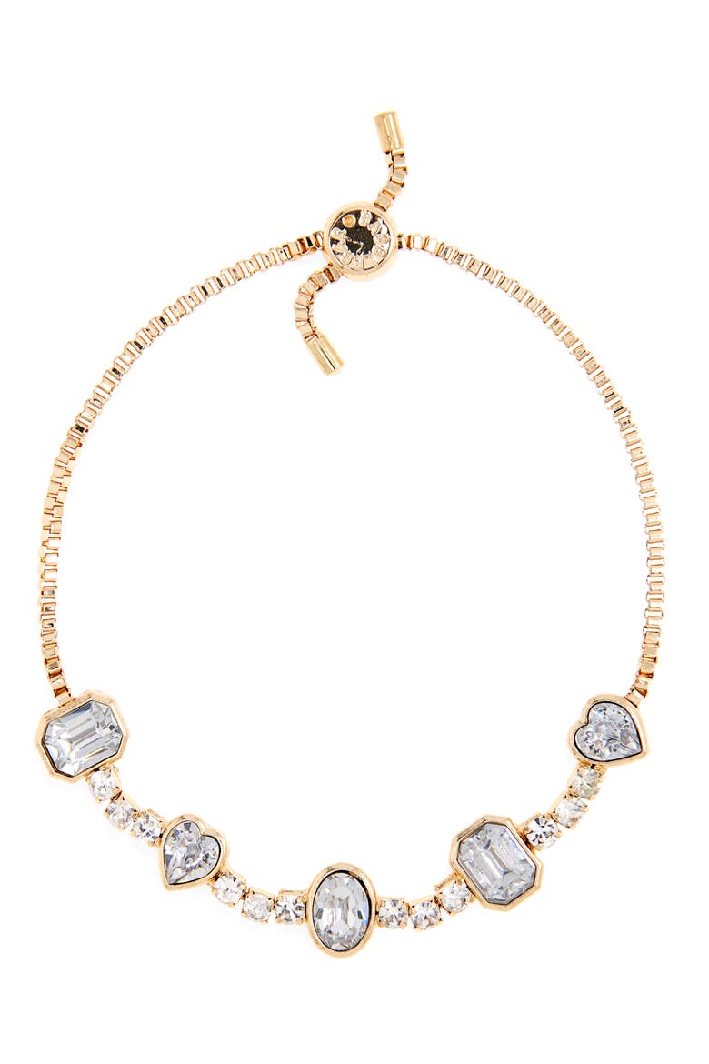 Crystal Station Slider Bracelet, Main, color, CLEAR
