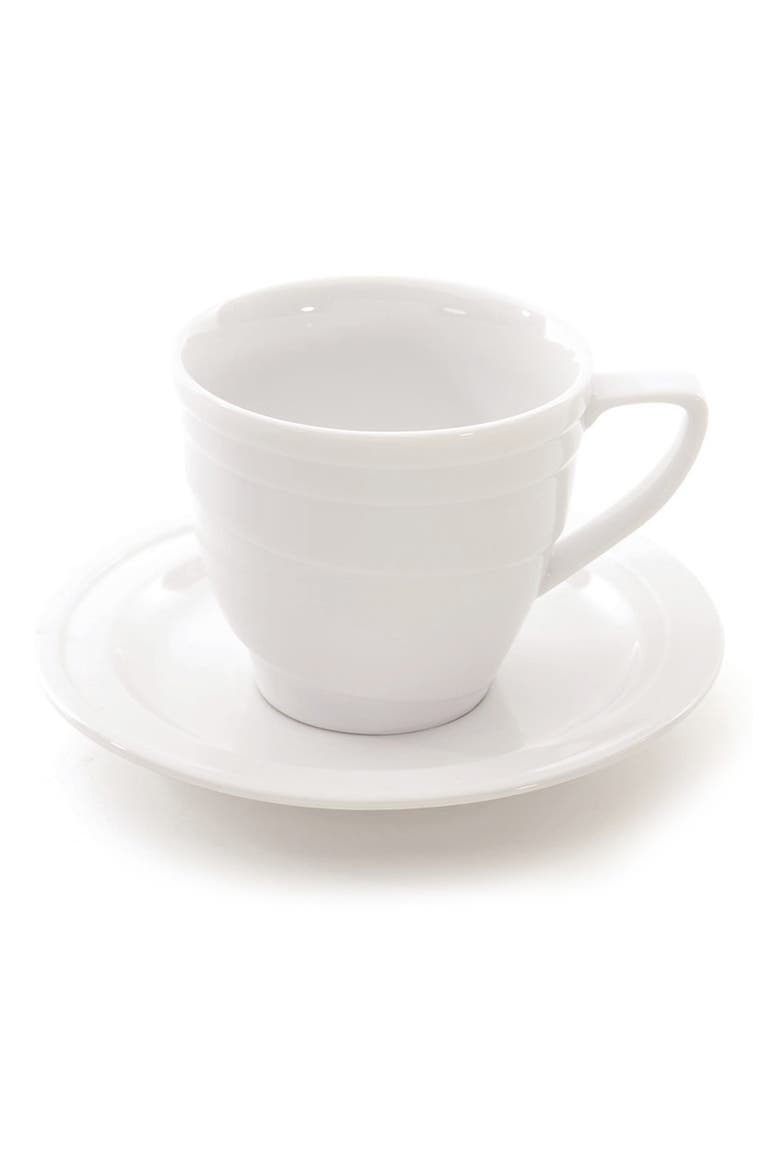 Teacup & Saucer Set, Main, color, WHITE