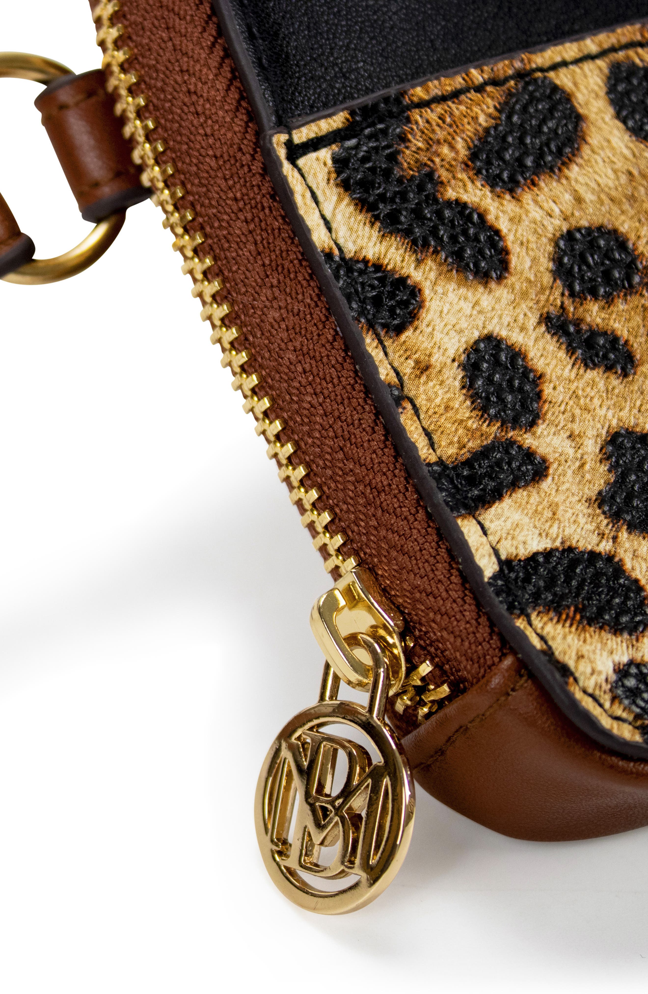 BADGLEY MISCHKA Leopard Vegan Leather Pouch Belt Bag, Alternate, color, Brown
