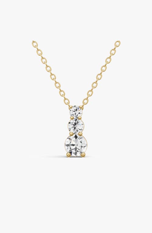 Sereia Official 14k Gold 0.25 Ct Round Lab Grown Diamond Three Stone Snow Hidden Bail Pendant In Yellow Gold