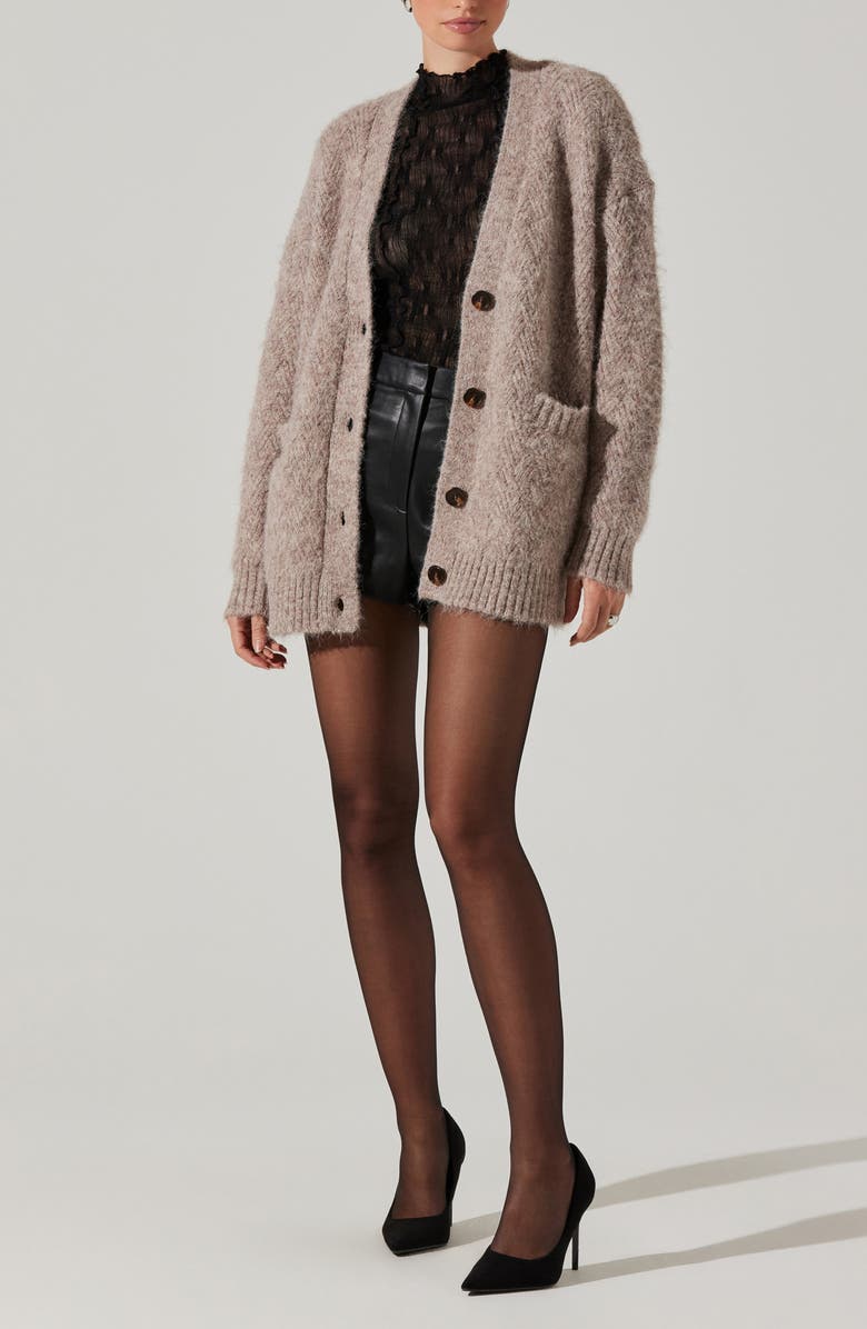 ASTR the Label Carli Fuzzy Longline Cardigan, Alternate, color,