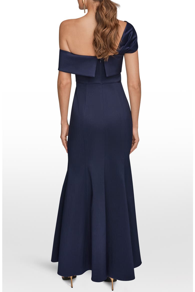 One-Shoulder Mikado Gown, Alternate, color, INK