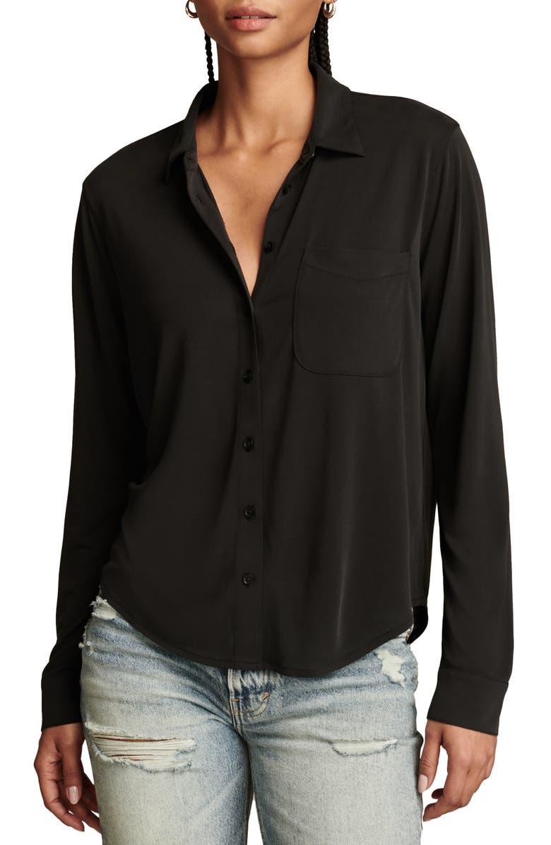 Lucky Brand Sandwash Shirt, Main, color, Jet Black