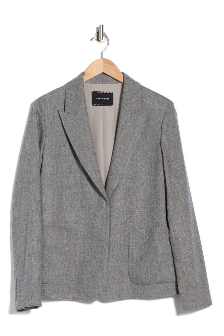 Stretch Wool Blend Jacket, Main, color, GREY