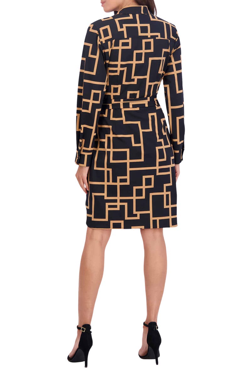 Foxcroft Rocca Maze Print Long Sleeve Shirtdress, Alternate, color, 