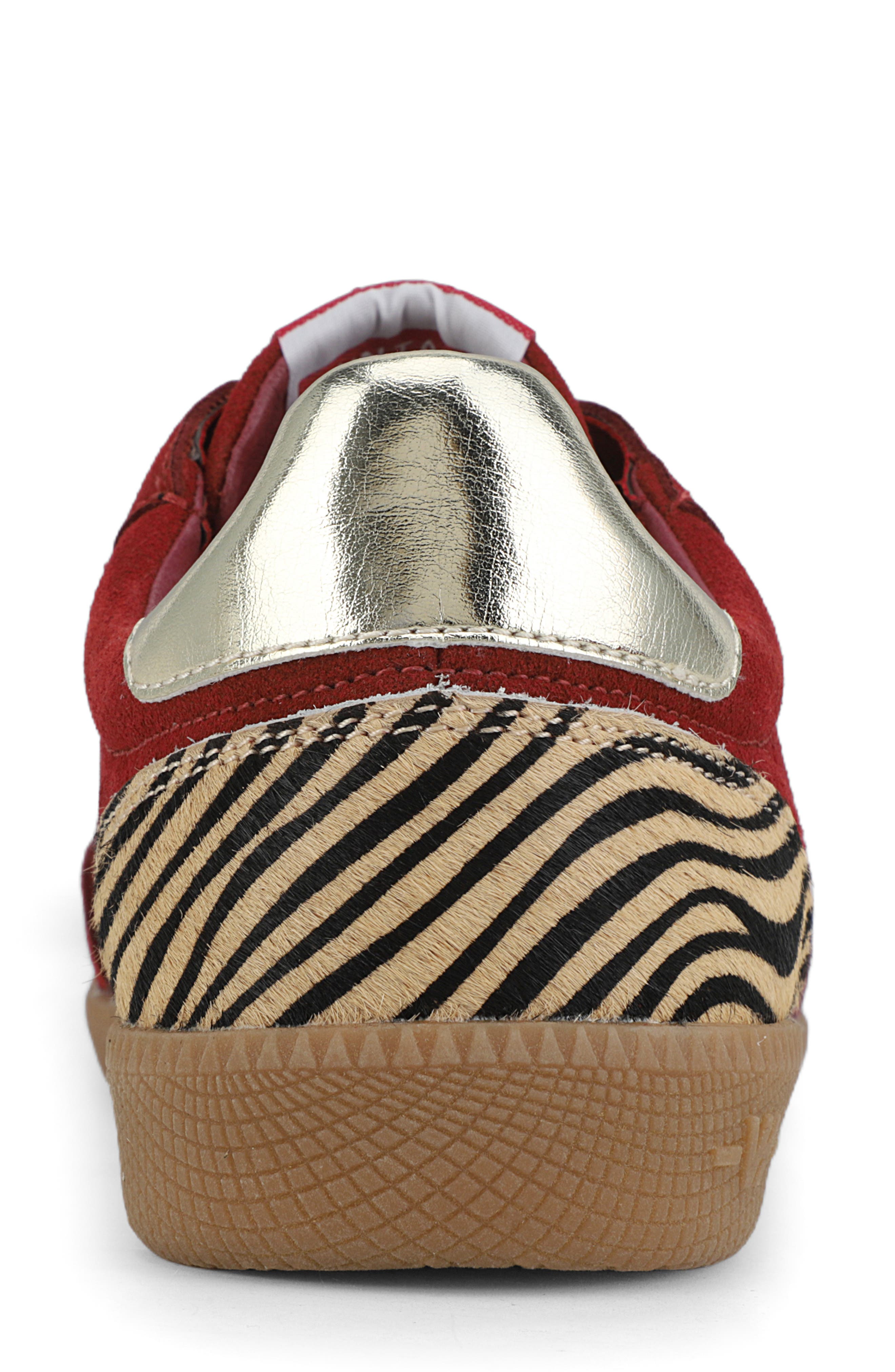 Dreamer Faux-Shearling & Leather Sneaker, Alternate, color, BURGANDY/ TIGER PRINT