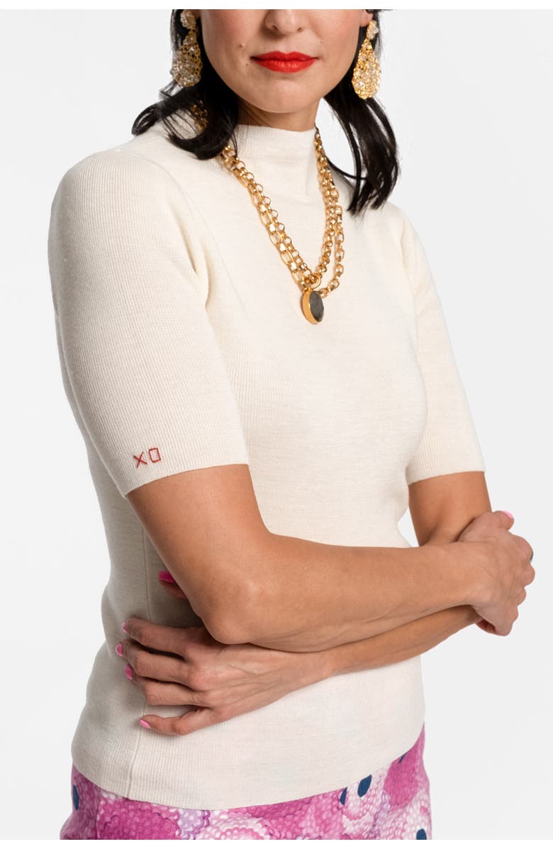 Frances Valentine Marie Sweater Merino, Alternate, color, Oyster