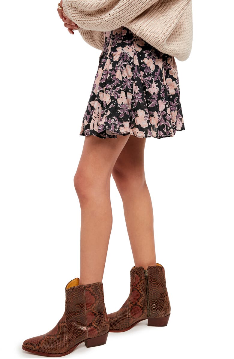 Free People End of the Island Godet Miniskirt, Alternate, color, 