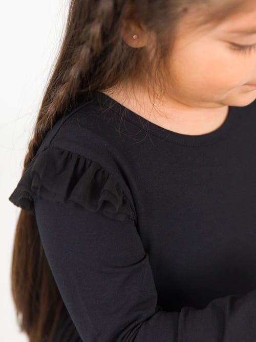 Rufflebutts Toddler Girls Flutter Tulle Long Sleeve Twirl Dress In Black