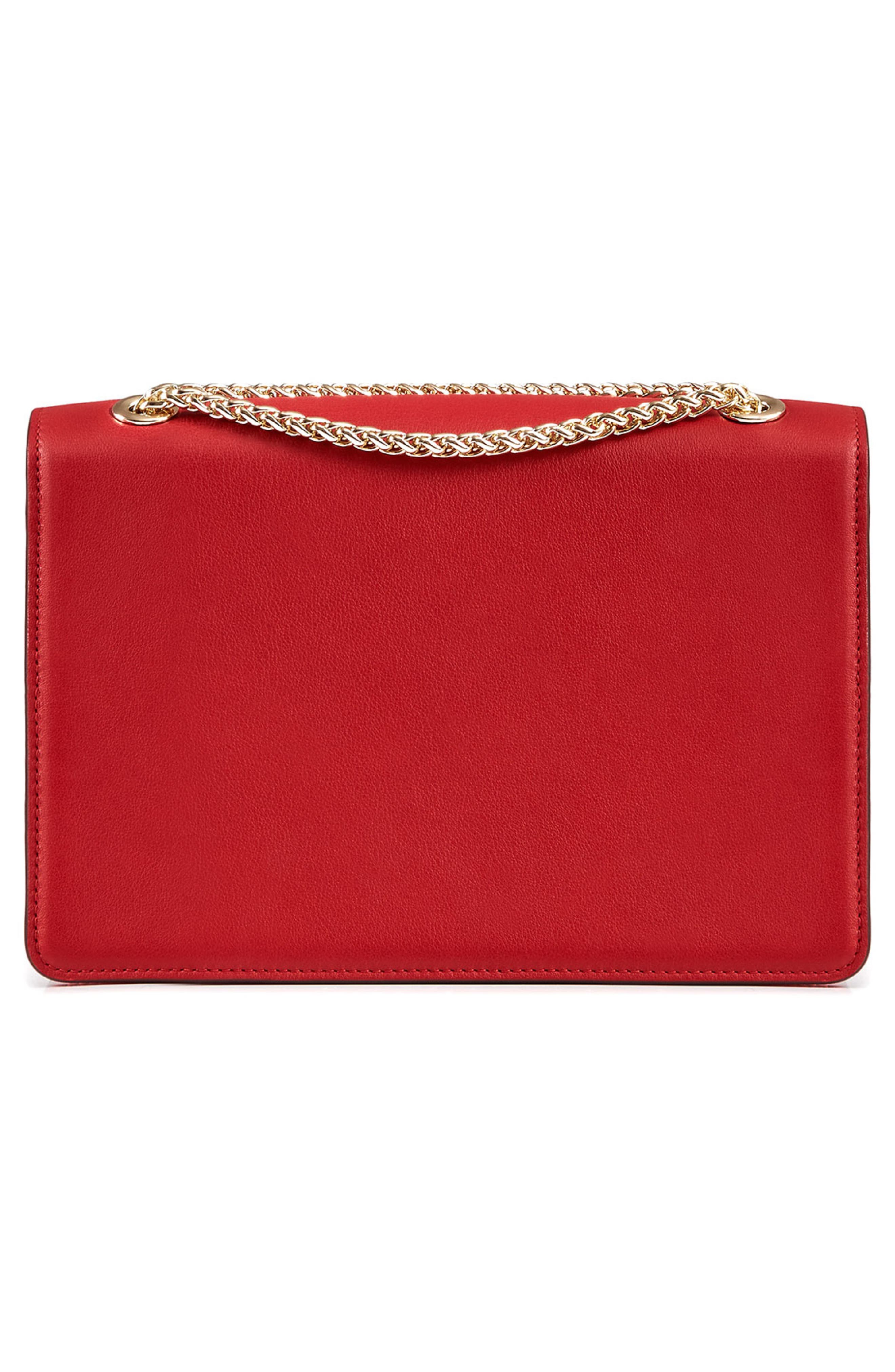 East/West Leather Crossbody Bag, Alternate, color, RUBY