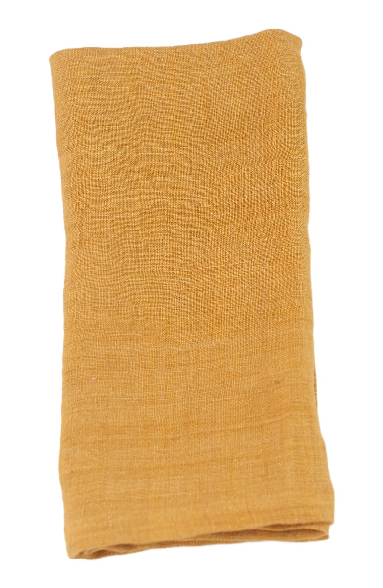 Creative Women Stone Washed Linen Dinner Napkins - Set of 4, Main, color, Gold