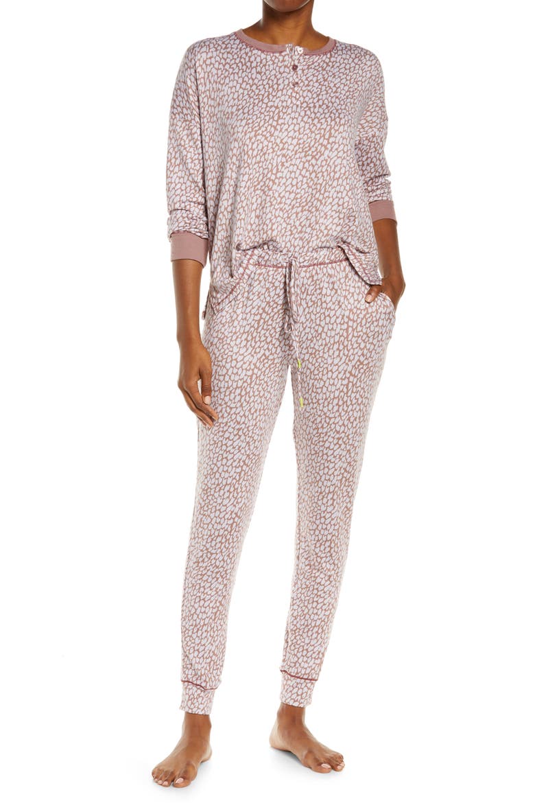 Refinery 29 Print Pajamas, Main, color, BROWN PRINT