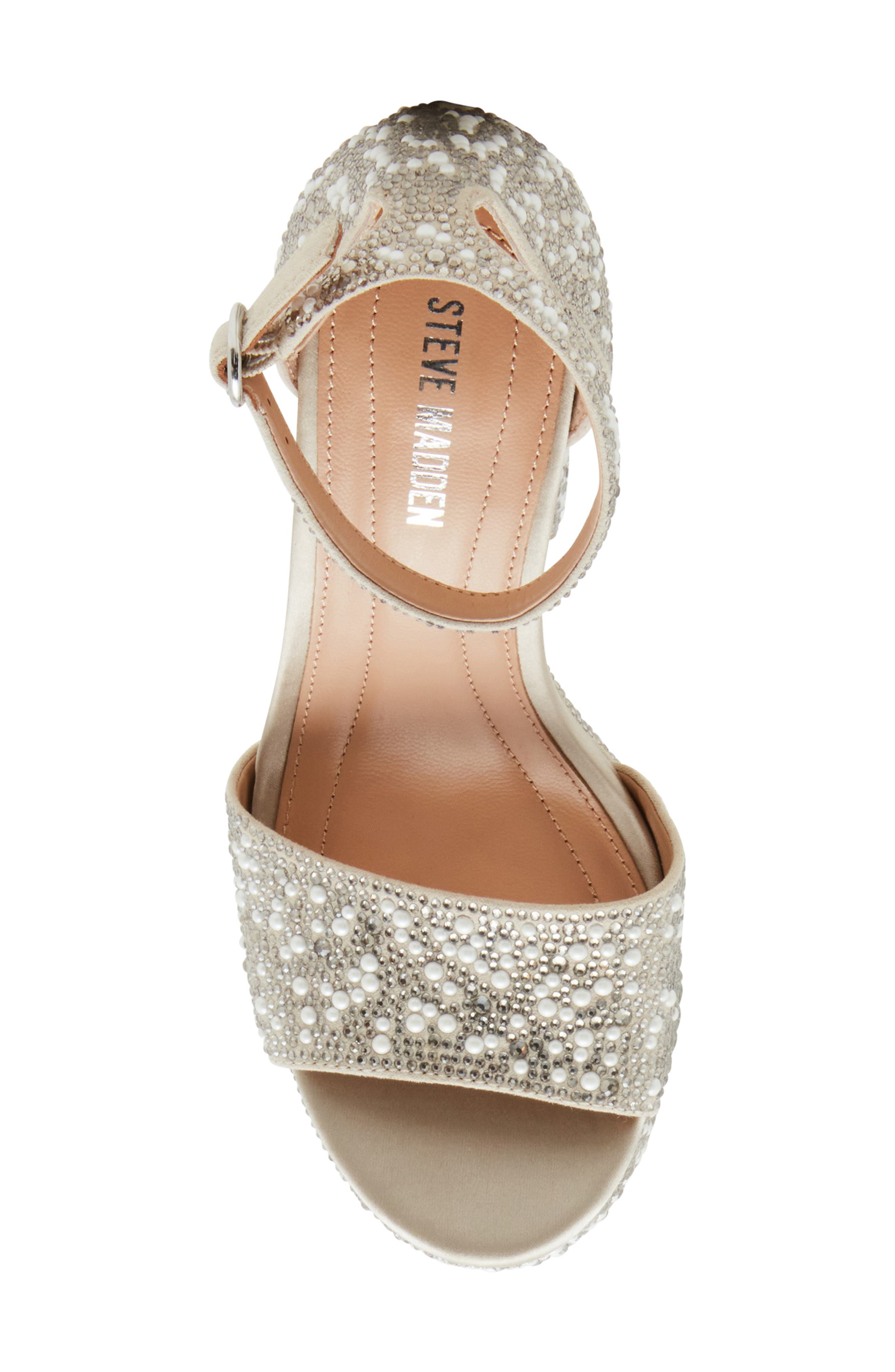 Steve Madden Glam Ankle Strap Platform Sandal, Alternate, color, Ivory