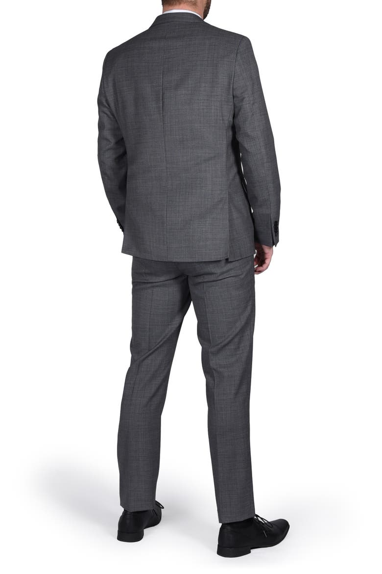 Birdseye Slim Fit Wool Blend Suit, Alternate, color, GREY