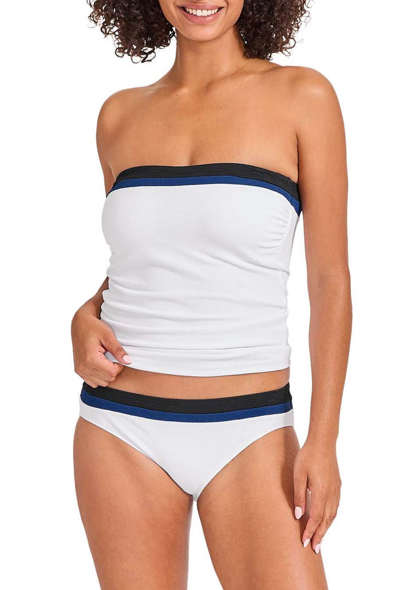 Island Cays Colorblock Bandini Swim Top, Main, color, WHITE