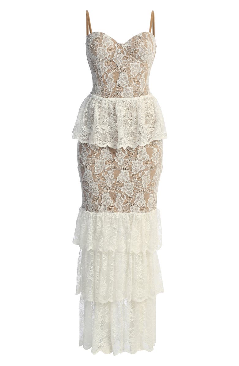 JLUXLABEL Fairytale Ending Ruffle Lace Gown, Alternate, color, 