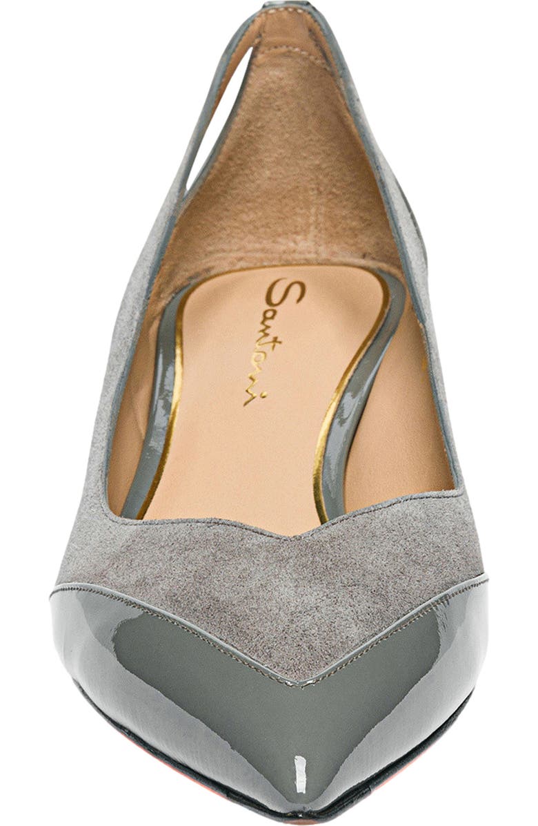 Santoni Women's kitten heel pump, Alternate, color, Gray