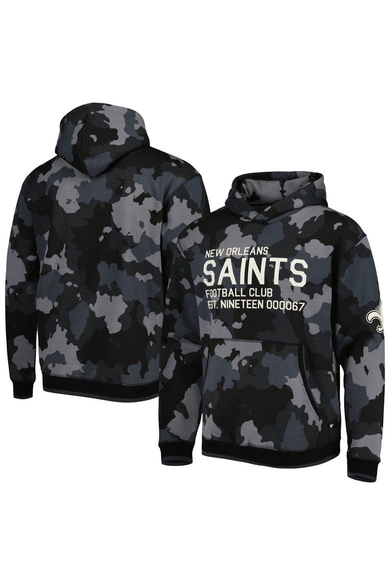Men's The Wild Collective Black New Orleans Saints Camo Pullover Hoodie, Main, color, Black