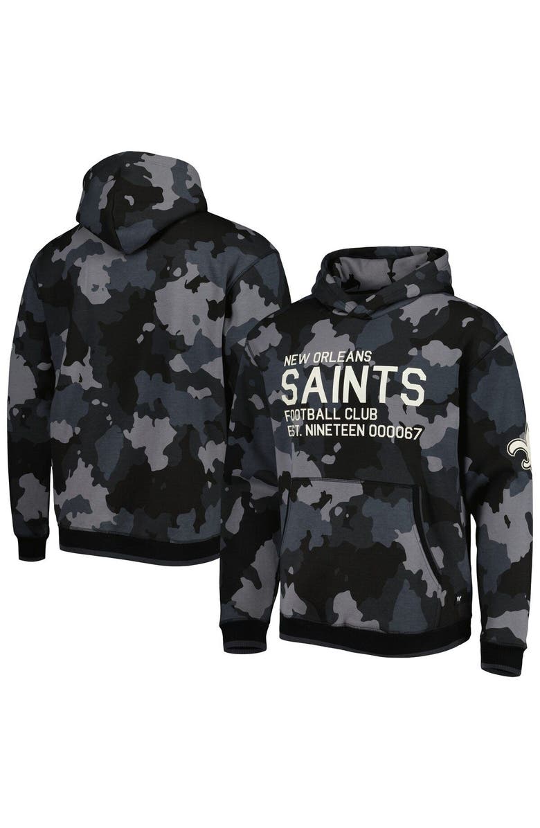 THE WILD COLLECTIVE Men's The Wild Collective Black New Orleans Saints Camo Pullover Hoodie, Main, color, Black