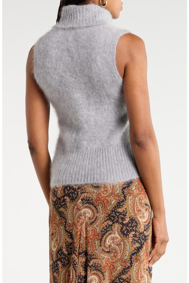 Mazzy Brushed Cashmere Sleeveless Sweater, Alternate, color, HEATHER GREY