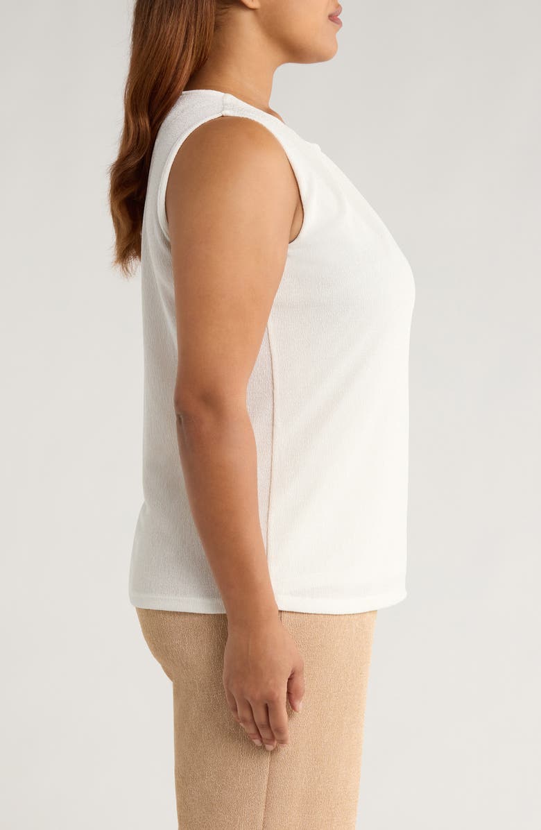 KASPER Pleat Neck Sleeveless Top, Alternate, color, 