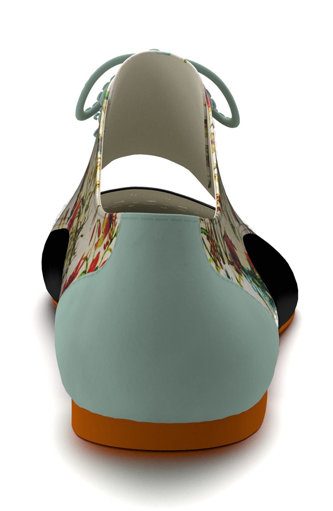 Shoes of Prey Floral Print Cutout Oxford, Alternate, color, 