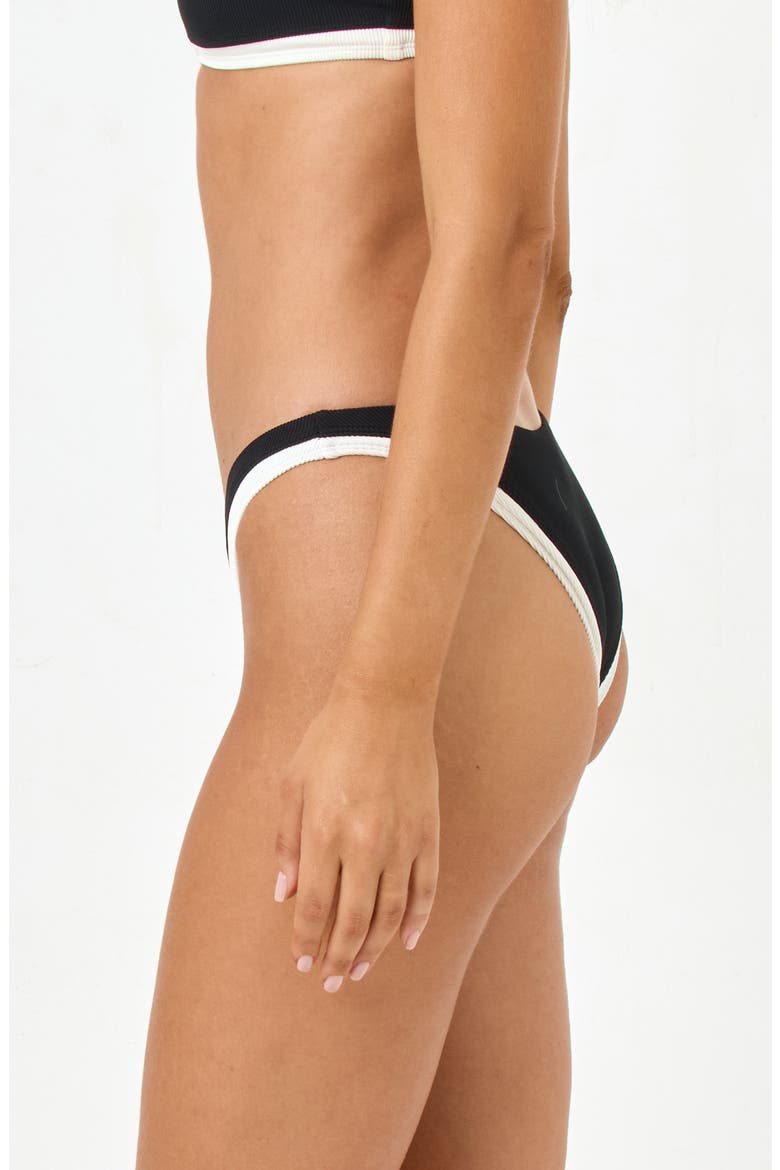 Alex Stripe Full Coverage Swim Bottoms, Alternate, color, BLACK/ CREAM