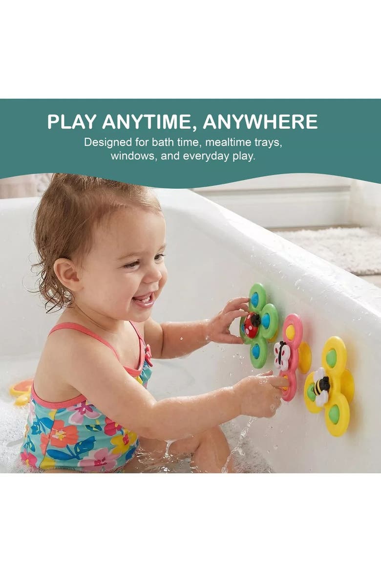 Suction Cup Spinner Sensory Bath Toy Set, Alternate, color, Multicolor