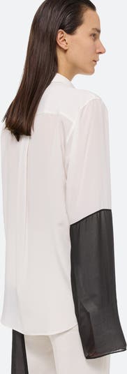 Relaxed Silk Button-Up Shirt