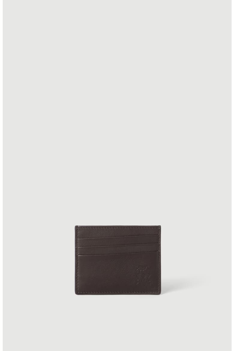 Smooth calfskin card holder, Main, color, Brown