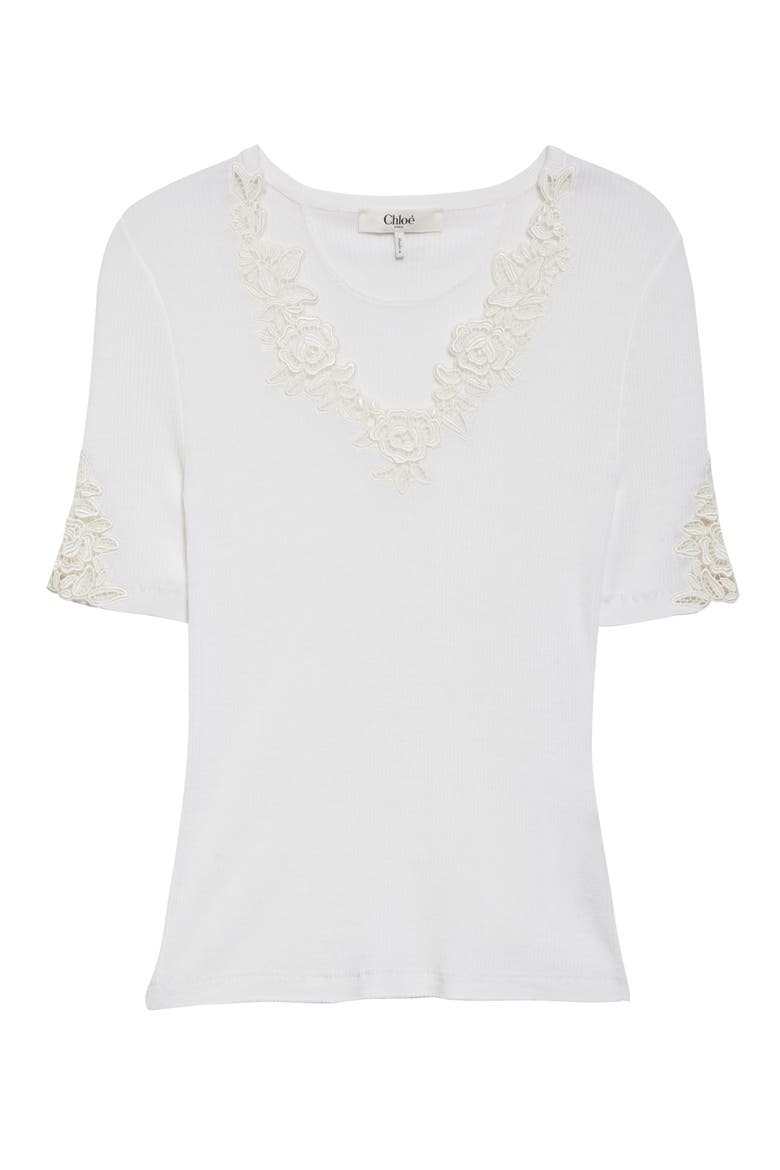 Lace Trim Rib Top, Alternate, color, ICONIC MILK