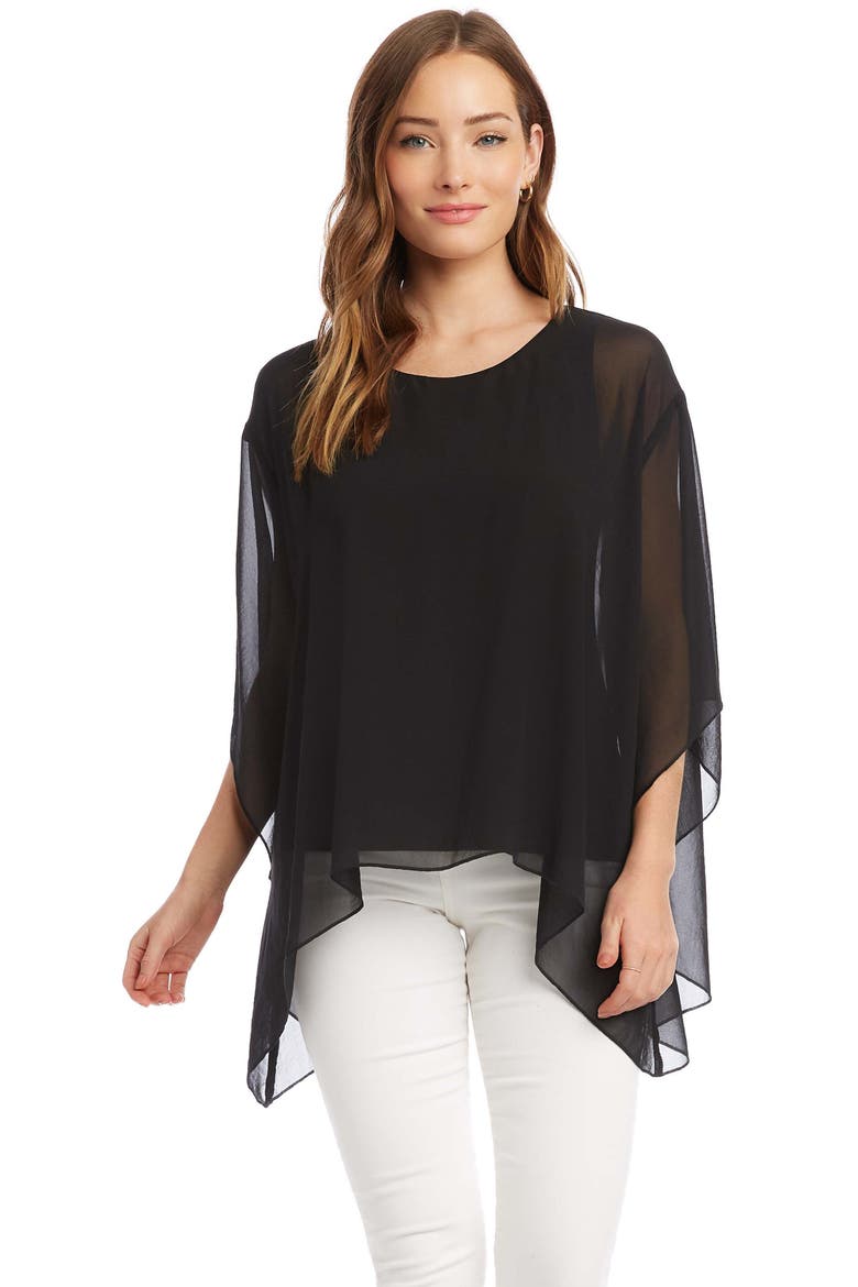 Flare Hem Top, Alternate, color, BLACK