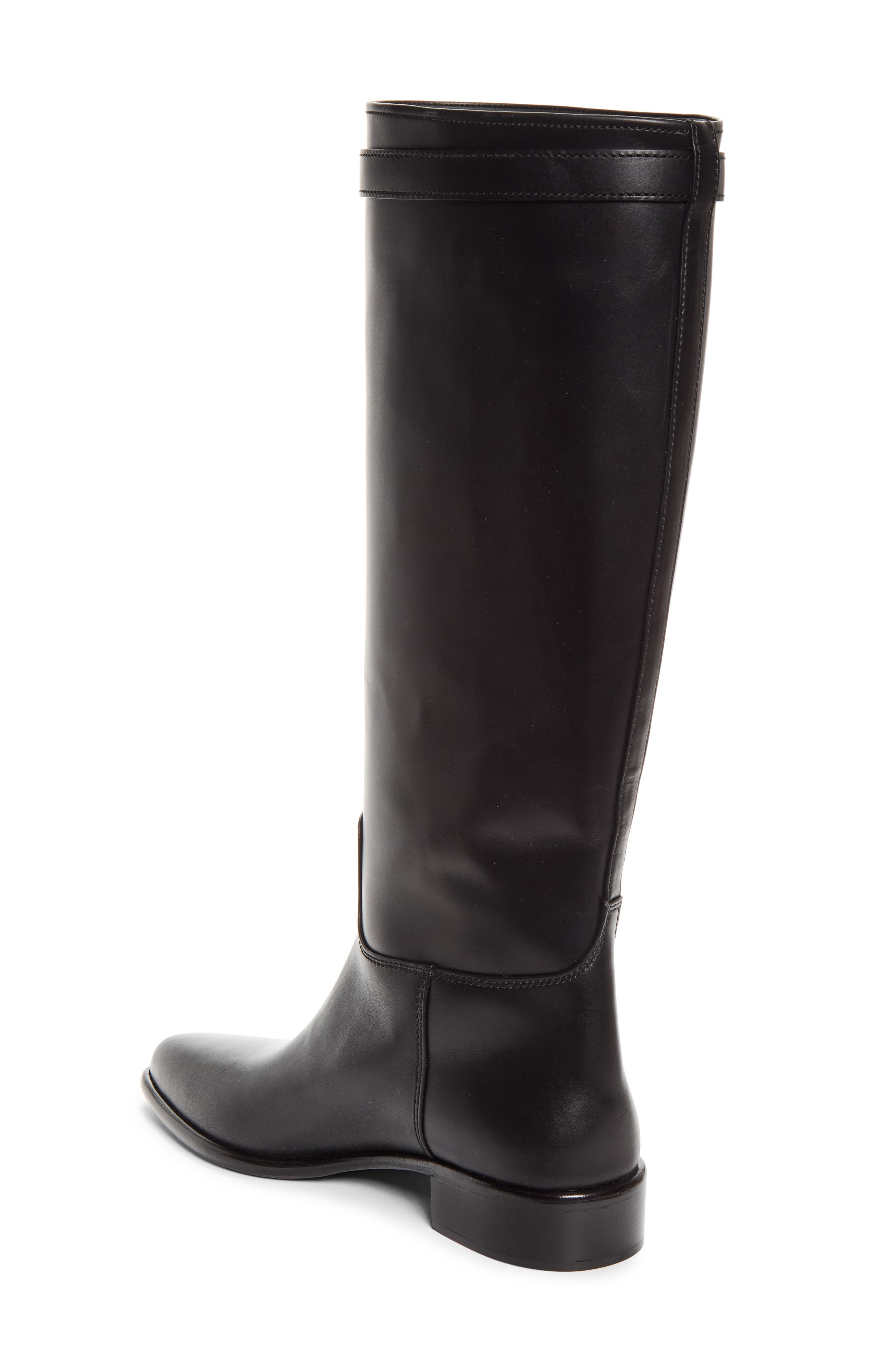 Knee High Leather Boot, Alternate, color, NERO