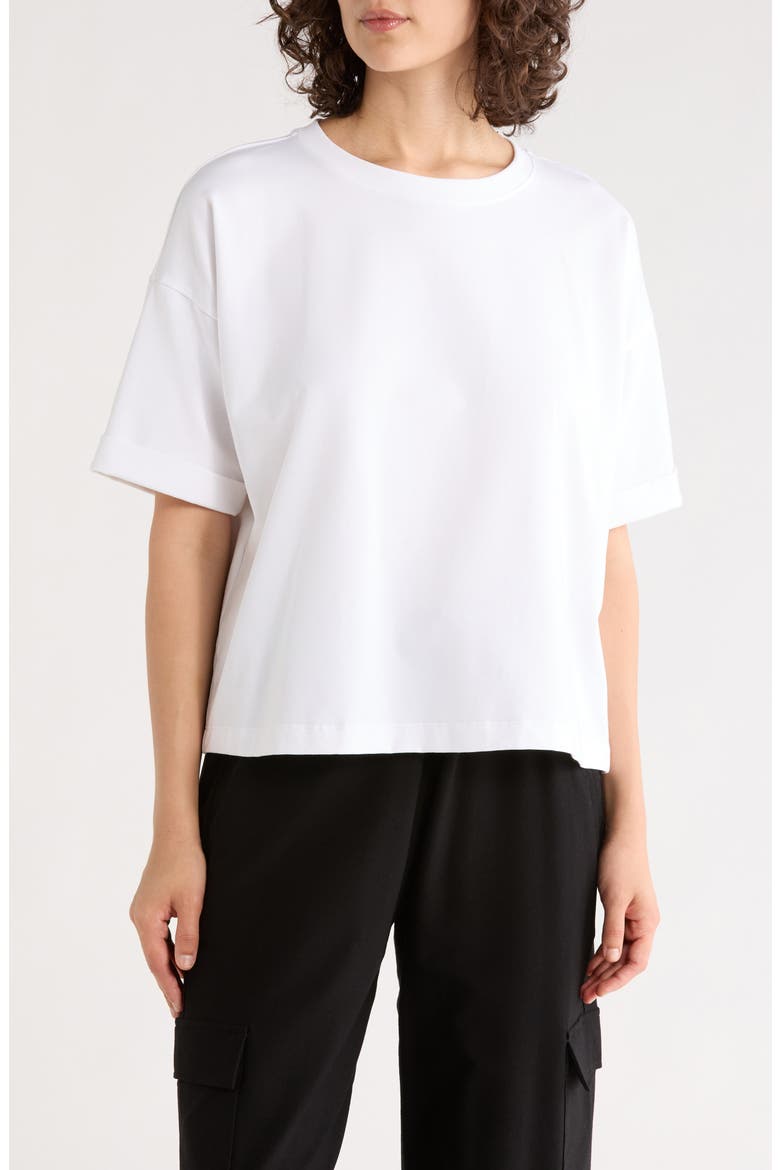 Boxy Crewneck T-Shirt, Main, color, WHITE