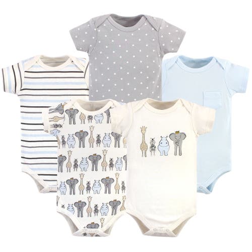 Hudson Baby Multipack Of 5 Comfortable Cotton Bodysuits In Animal Print