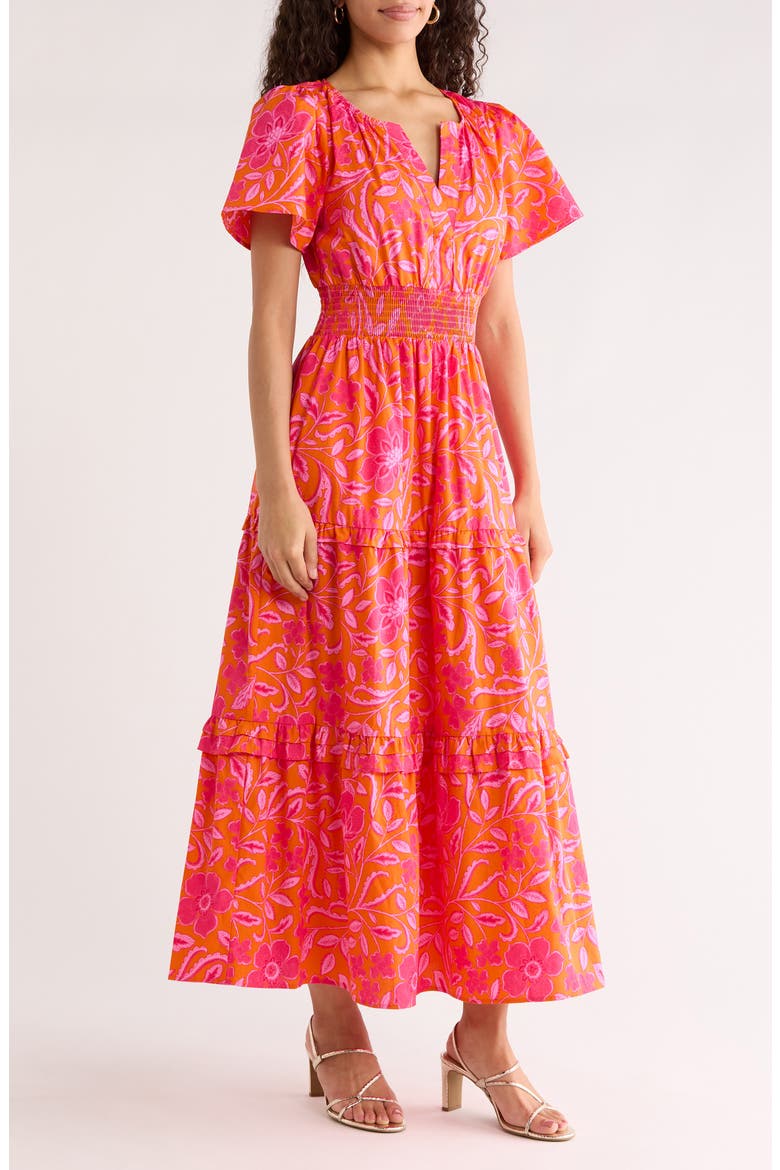 Haylie A-Line Dress, Alternate, color, ORANGE-FUCHSIA