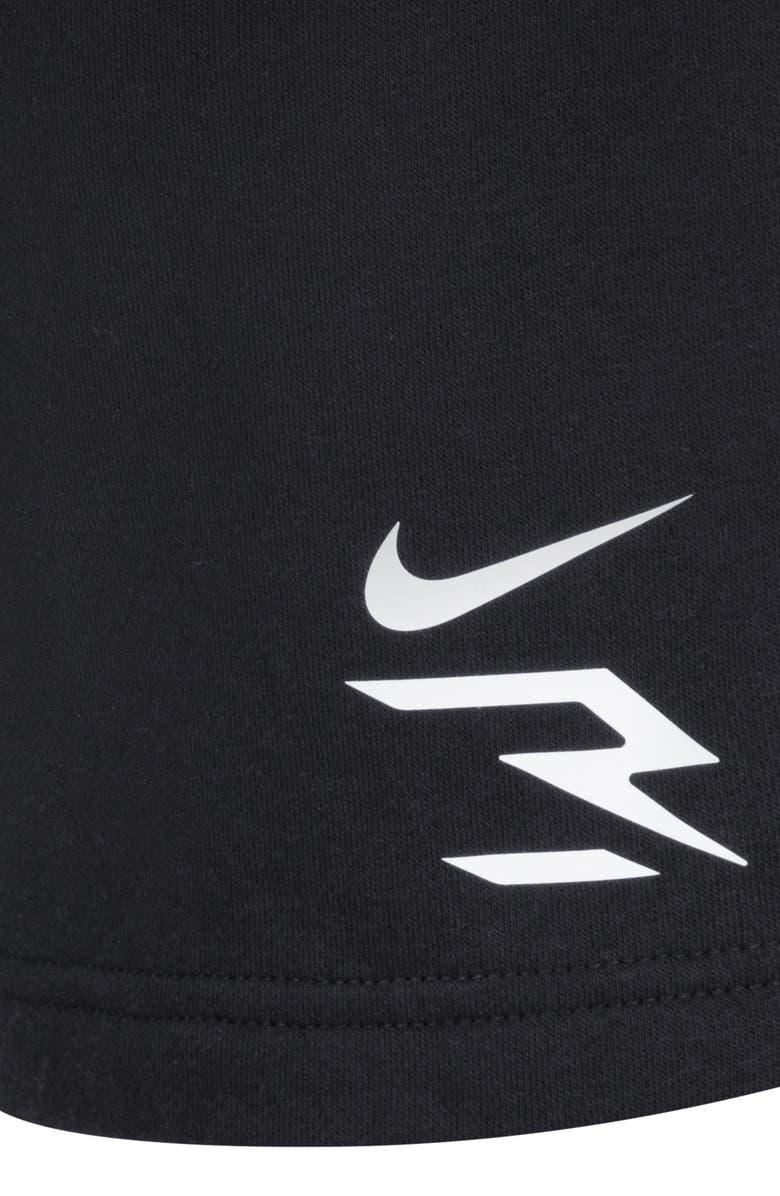 3 Brand Kids' Logo Pullover Hoodie & Shorts Set, Alternate, color, Black