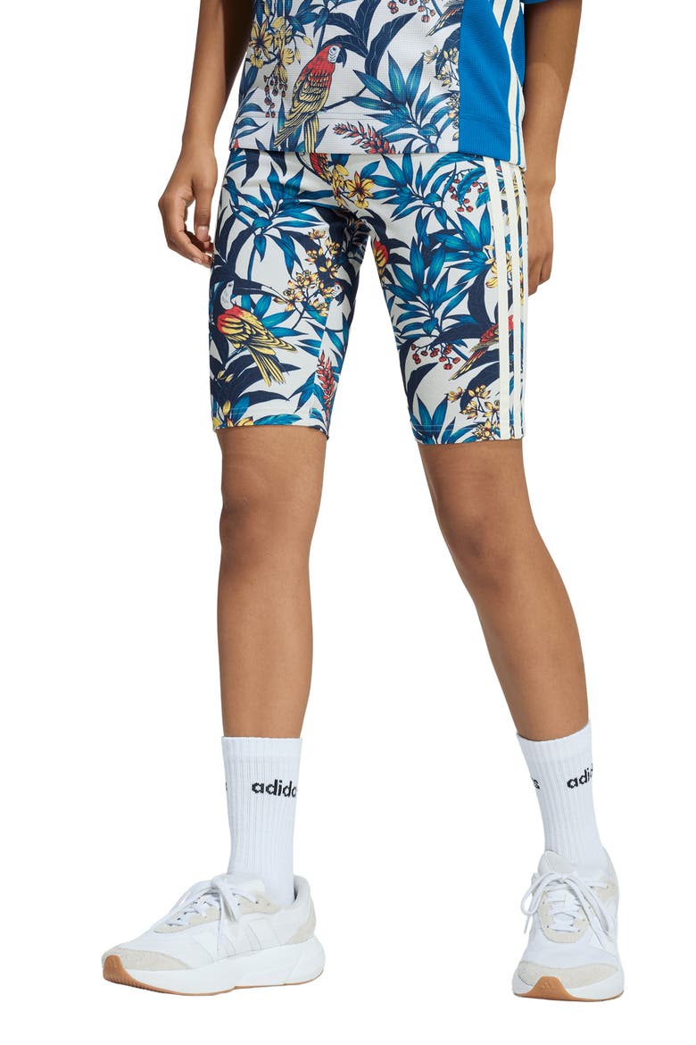 x FARM Rio Bike Shorts, Main, color, TALC/ GOLD/ CREAM WHITE