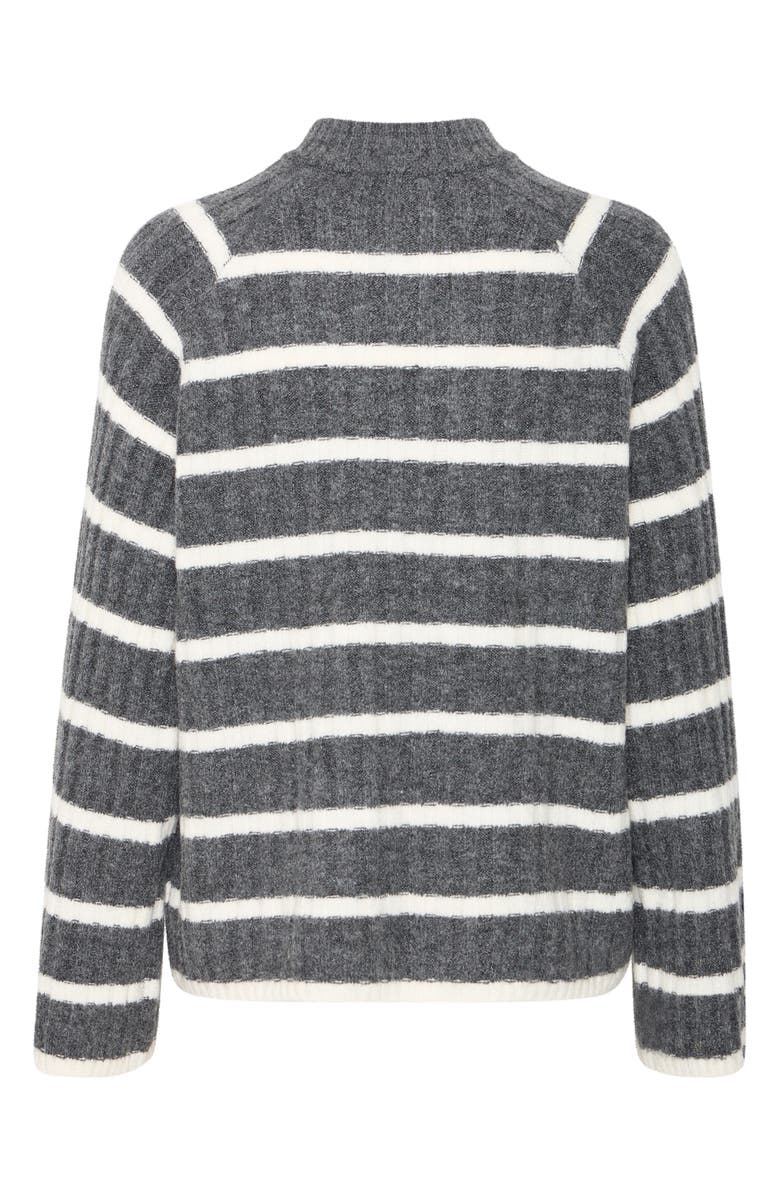 B.YOUNG Marianne Striped Sweater, Alternate, color, Dark Grey Melang