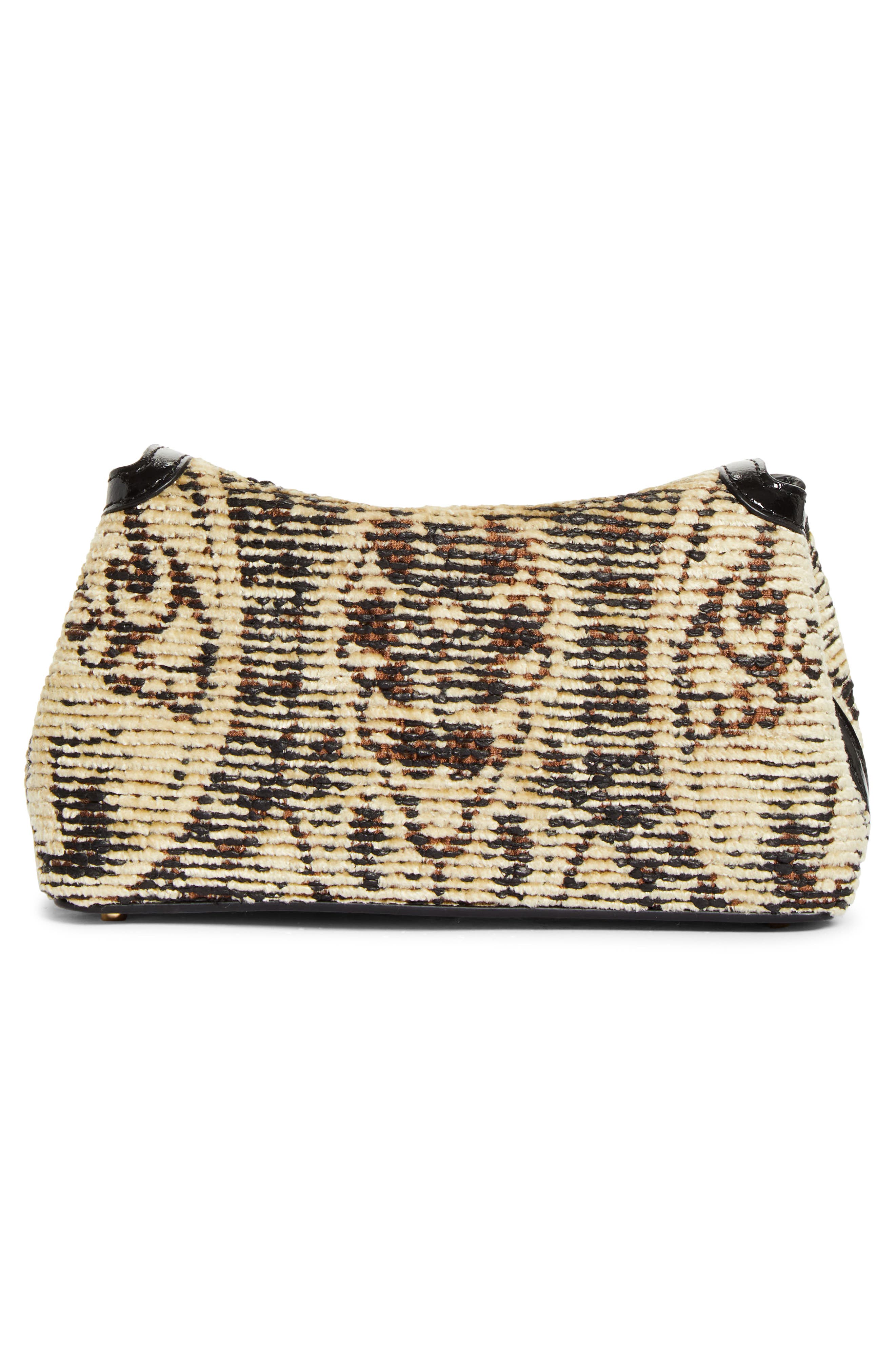 Mini T-Lock Paisley Jacquard Clutch, Alternate, color, RYE/ BLACK
