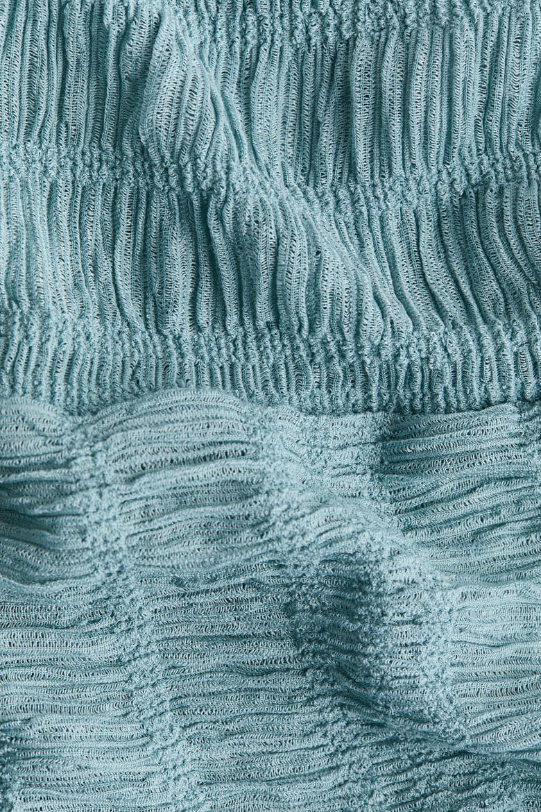 Flounced Smocked Top, Alternate, color, Dusty turquoise