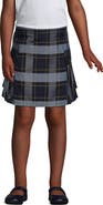 Lands' End School Uniform Girls Slim Side Pleat Plaid Skort Above Knee