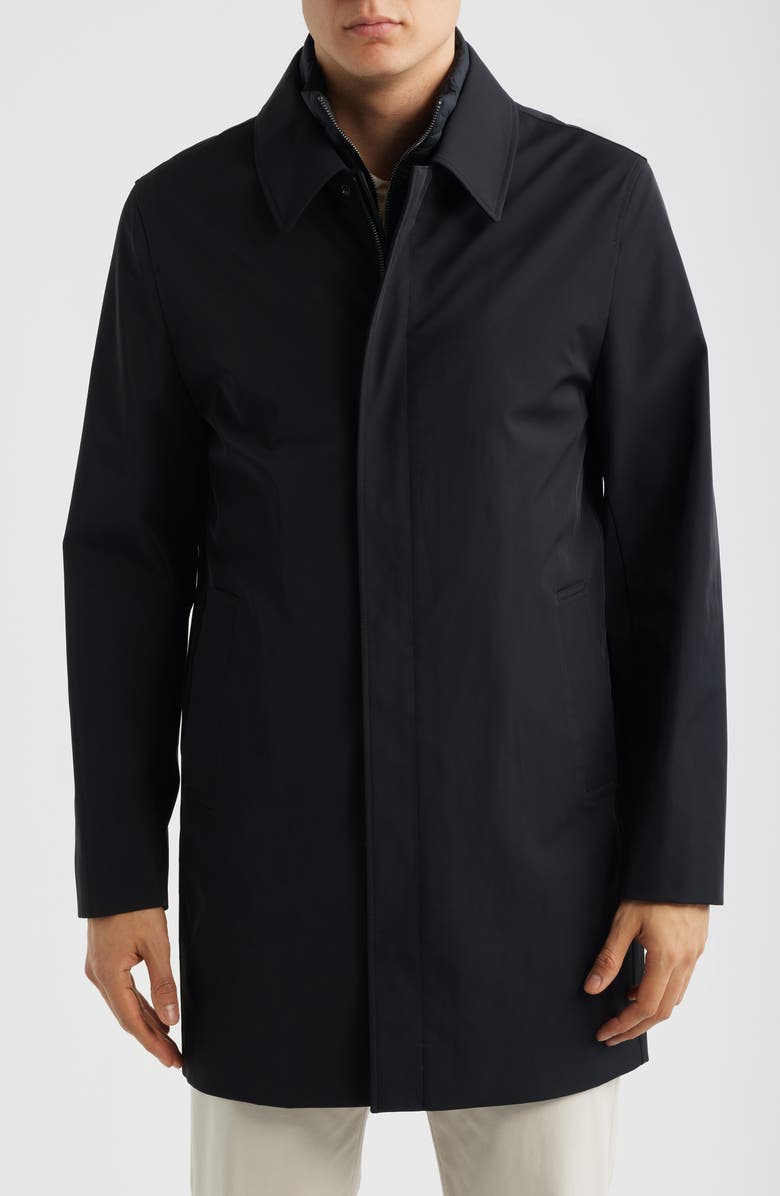 Reiss Logan Water Resistant Overcoat with Removable Funnel neck Insert, Alternate, color, Black