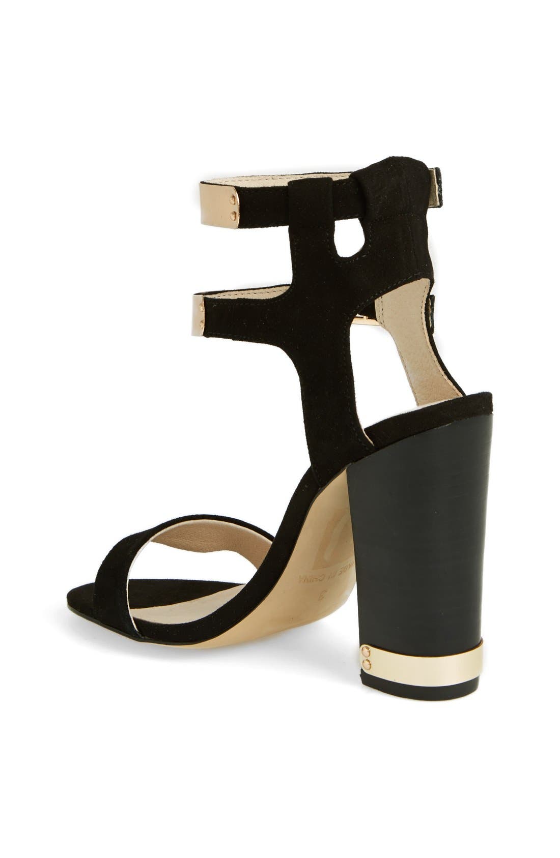 'Rodeo' Double Strap Sandal, Alternate, color, BLACK