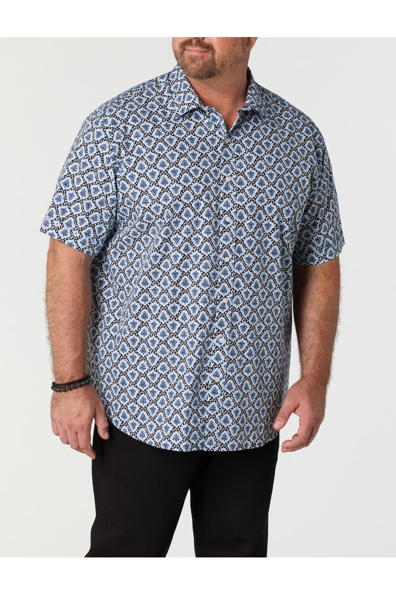 Big & Tall Abstract Print Sport Shirt, Alternate, color, BLUE