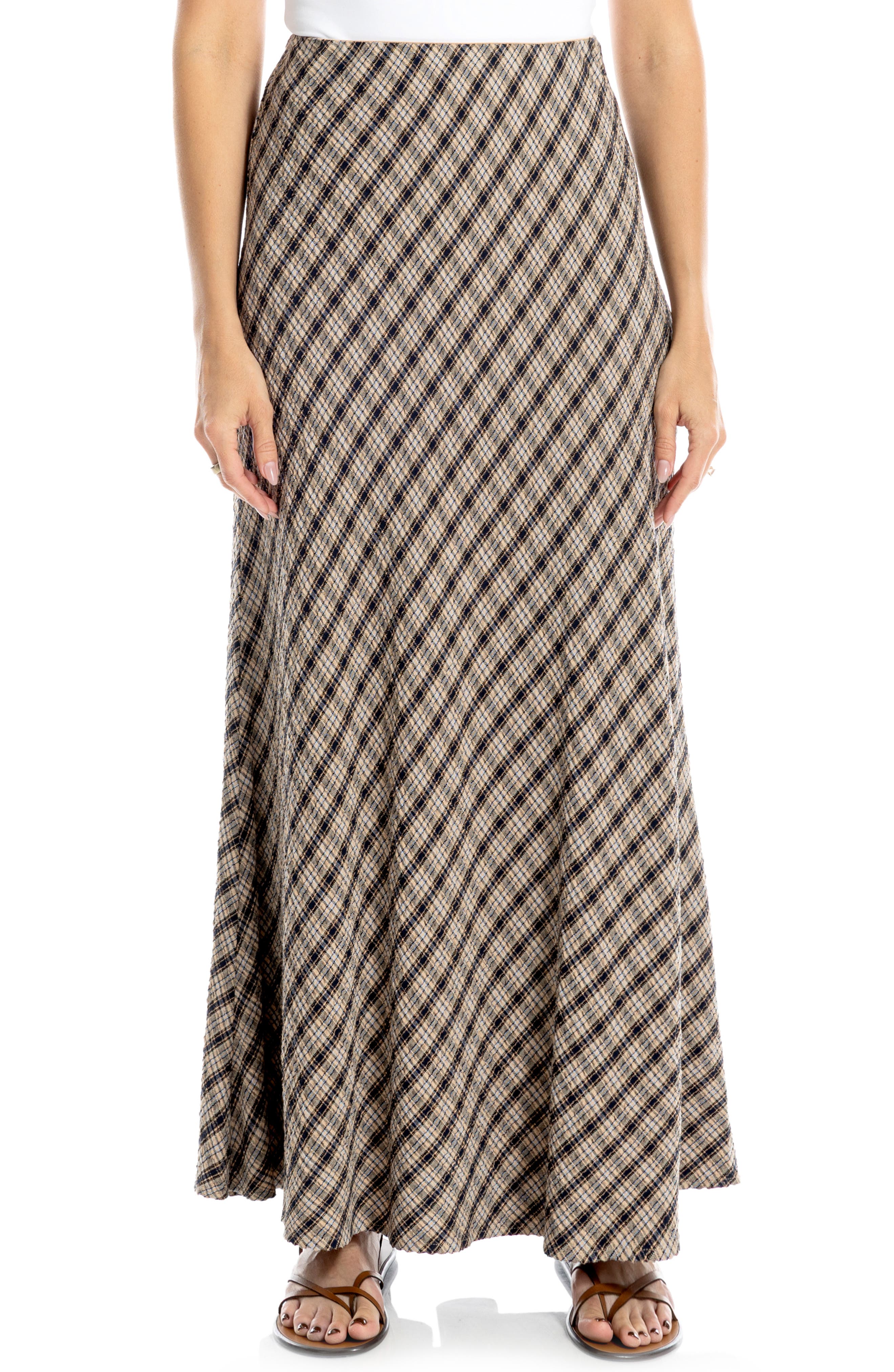 TAUPE/ BLACK/ BLUE PLAID
