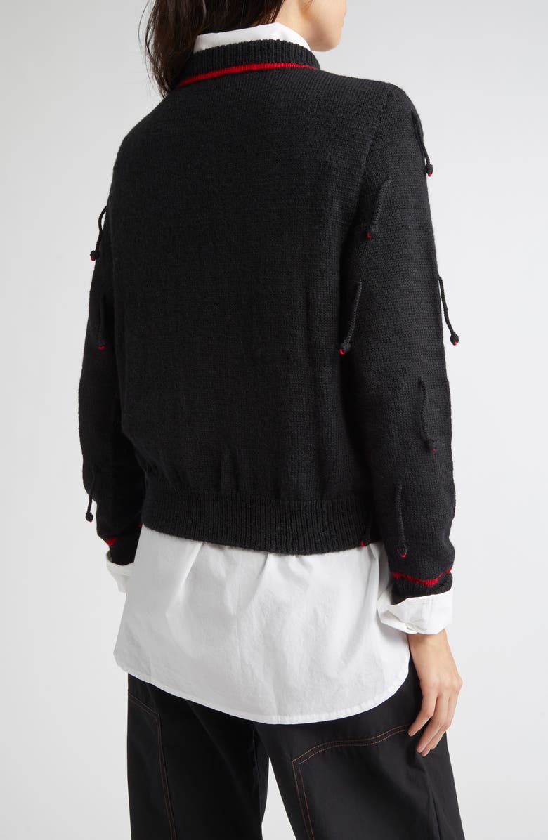 KÚR Hand-Knit Wool Blend Sweater, Alternate, color, Black